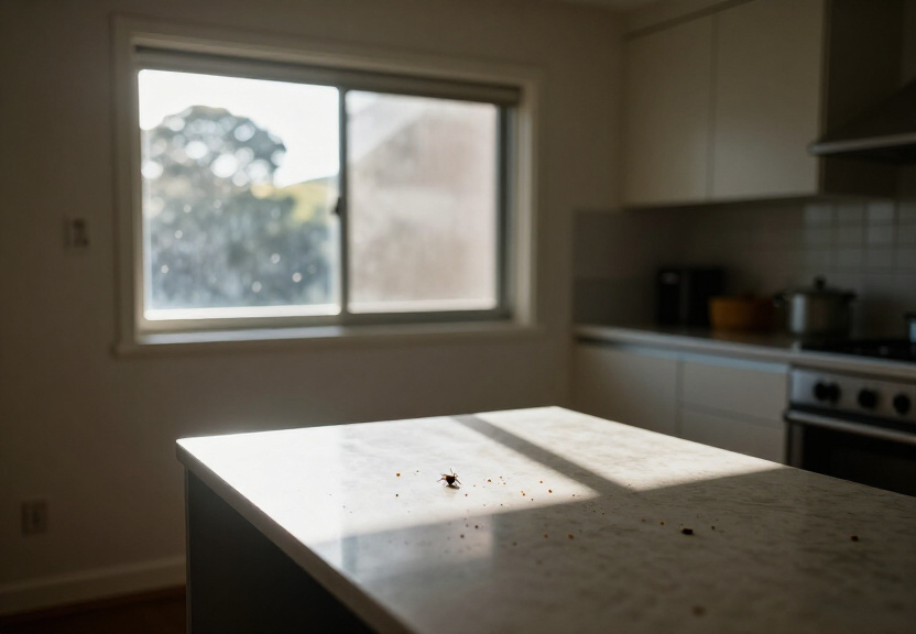 Spider webs and nests in a garage before pest control